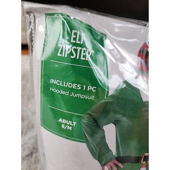 Elf Zipster Hooded Jumpsuit, Adult S/M - Picture 2 of 5